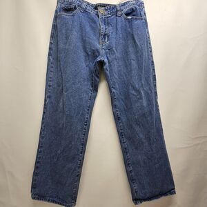 Smoke & Ash Premium Denim Jeans 34x30 Hemmed SA‑7717‑MB RN159852 Blue Straight